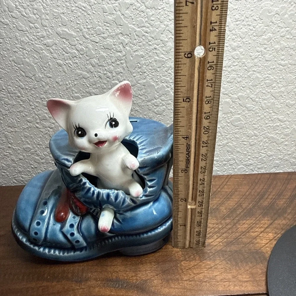 Vintage Kitty Cat in a Shoe Piggy Bank Japan